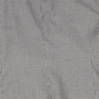 George Womens Black Houndstooth Polyester Jacket Suit Jacket Size 18   - Faux Leather Collar