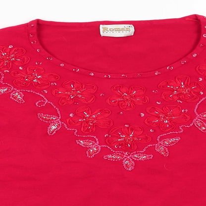 Womens UK Size L Roman Red Pullover Jumper