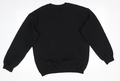 Topman Mens Black  Cotton Pullover Sweatshirt Size S   - Faces Profile graphic