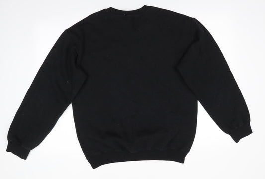 Topman Mens Black  Cotton Pullover Sweatshirt Size S   - Faces Profile graphic
