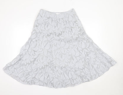 M&S Womens Grey  Viscose A-Line Skirt Size 10