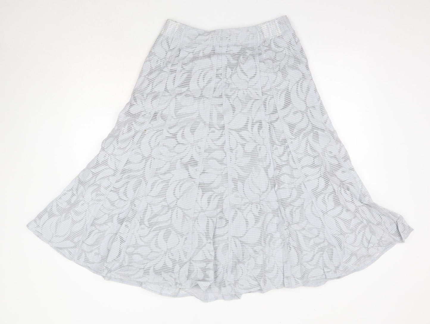 M&S Womens Grey  Viscose A-Line Skirt Size 10