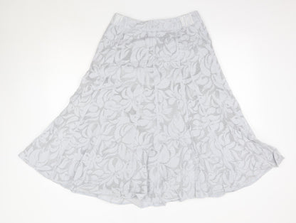 M&S Womens Grey  Viscose A-Line Skirt Size 10