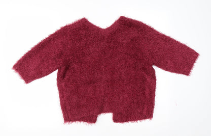 Anthology Womens Pink Round Neck  Acrylic Cardigan Jumper Size 14