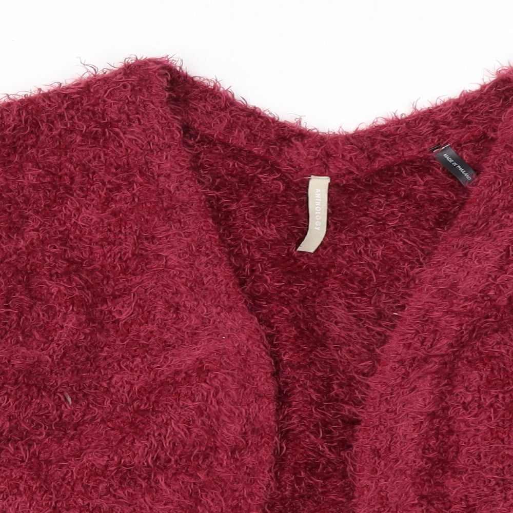 Anthology Womens Pink Round Neck  Acrylic Cardigan Jumper Size 14