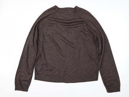 Urban Spirit Mens Brown Round Neck  Acrylic Pullover Jumper Size XL