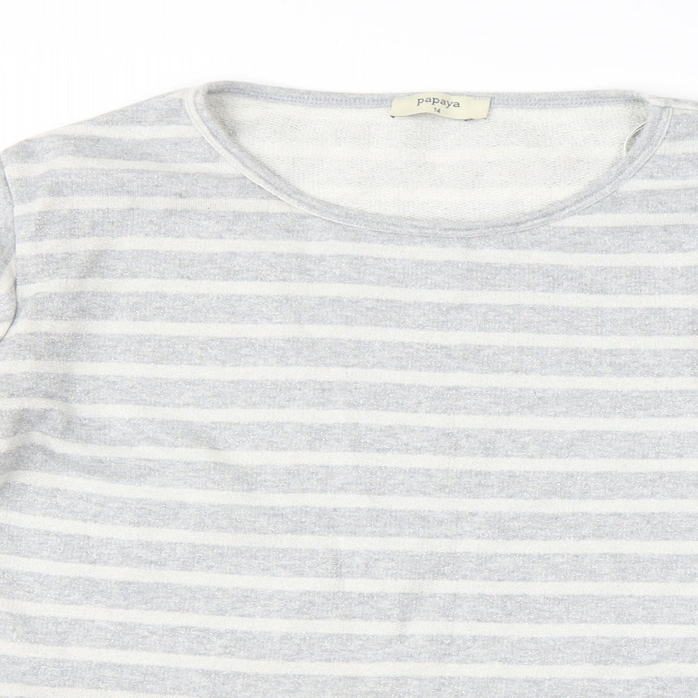 Womens UK Size 14 Papaya Grey Pullover Jumper