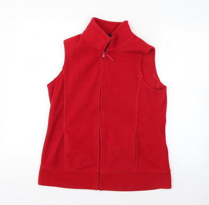 BM Mens Red Collared  Polyester Vest Jumper Size S