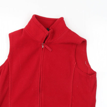 BM Mens Red Collared  Polyester Vest Jumper Size S