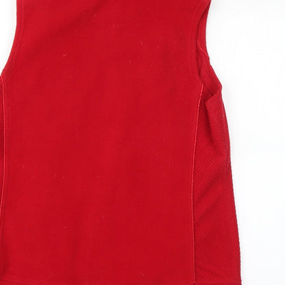 BM Mens Red Collared  Polyester Vest Jumper Size S