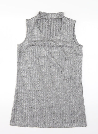 Nutmeg Womens Grey  Polyester T-Shirt Dress  Size 10  Collared