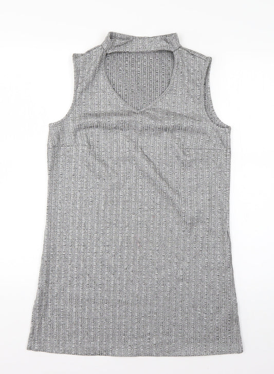 Nutmeg Womens Grey  Polyester T-Shirt Dress  Size 10  Collared