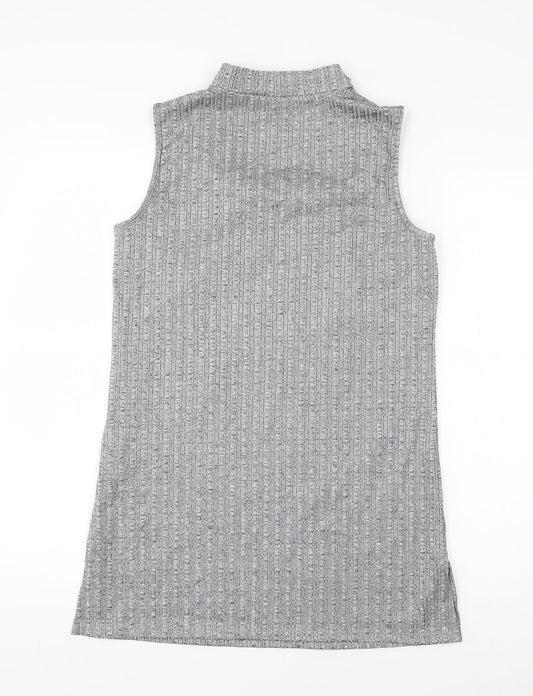 Nutmeg Womens Grey  Polyester T-Shirt Dress  Size 10  Collared