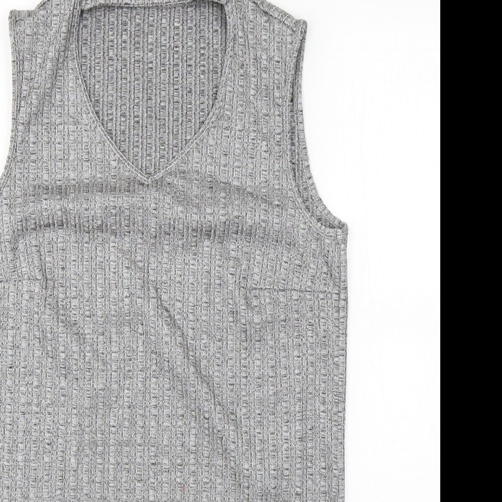 Nutmeg Womens Grey  Polyester T-Shirt Dress  Size 10  Collared