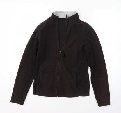 Womens UK Size 8 M&S Black Full Zip Jumper