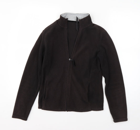 Womens UK Size 8 M&S Black Full Zip Jumper