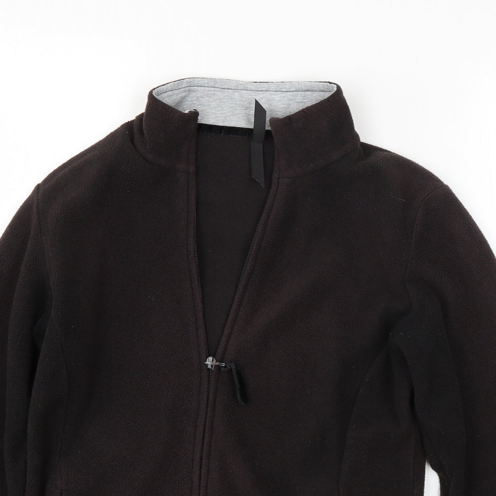 Womens UK Size 8 M&S Black Full Zip Jumper