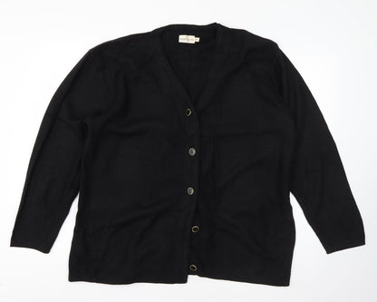 Bonmarché Womens Black Round Neck  Acrylic Cape Jumper Size XL