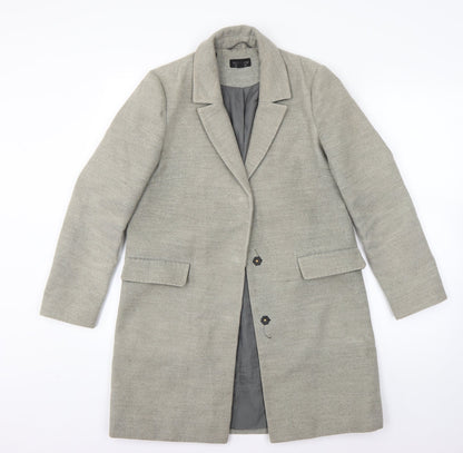 Womens UK Size 6 Topshop Grey Overcoat