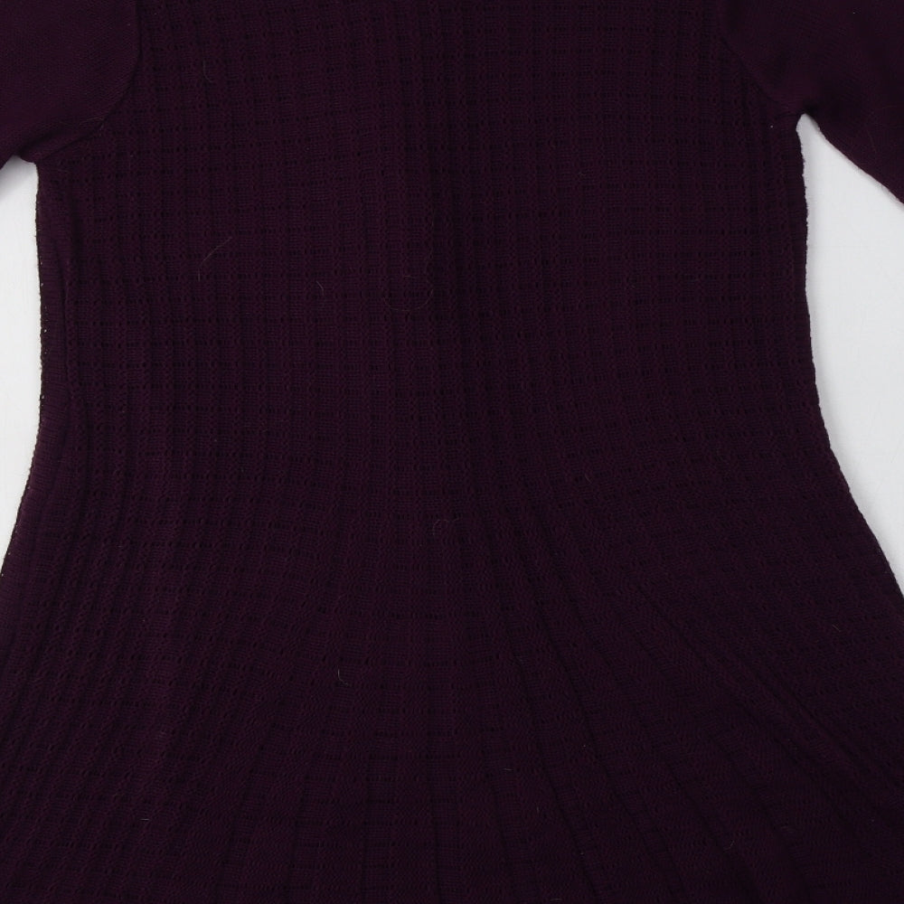 Womens UK Size S Pura Moda Purple Cardigan Jumper