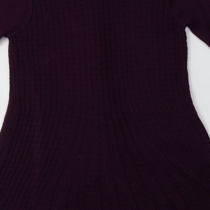 Womens UK Size S Pura Moda Purple Cardigan Jumper
