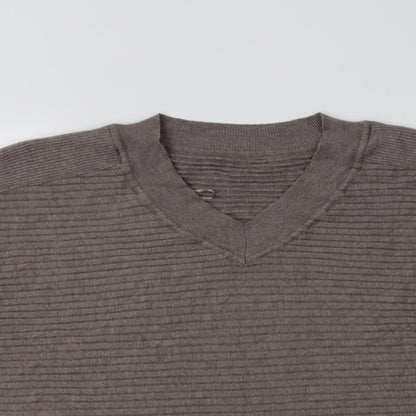 F&F Womens Grey V-Neck  Viscose Pullover Jumper Size 12