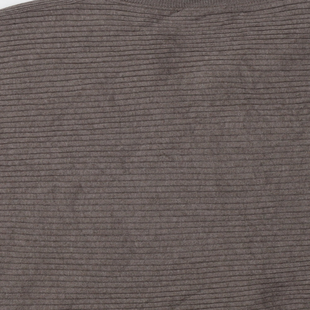 F&F Womens Grey V-Neck  Viscose Pullover Jumper Size 12