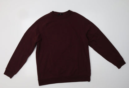 Very Mens Purple  Cotton Pullover Sweatshirt Size L