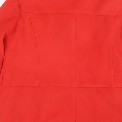 Womens UK Size 14 Dorothy Perkins Red Pea Coat