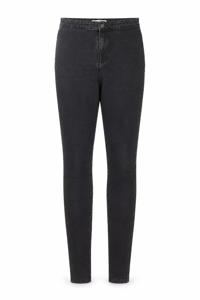 Front view of Denim & Co. women’s black cotton skinny jeans, size UK 10, 29-inch leg regular