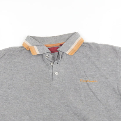 Pierre Cardin Mens Grey  Cotton  Polo Size M Collared