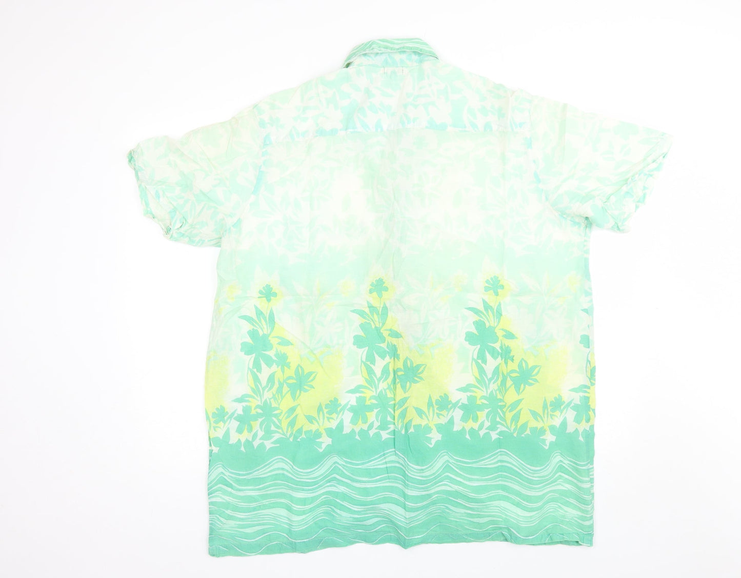 Mens UK Size L Bambu Green  Button-Up Short Sleeve Casual Shirt