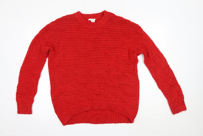 Womens UK Size S H&M Red Pullover Jumper