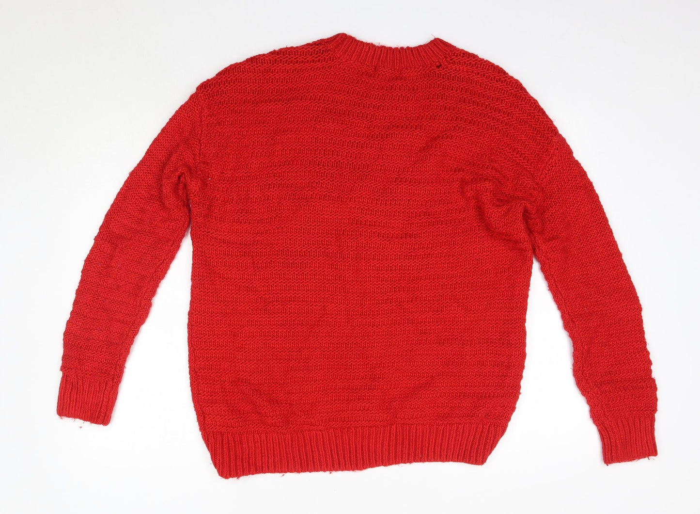 Womens UK Size S H&M Red Pullover Jumper