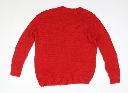 Womens UK Size S H&M Red Pullover Jumper