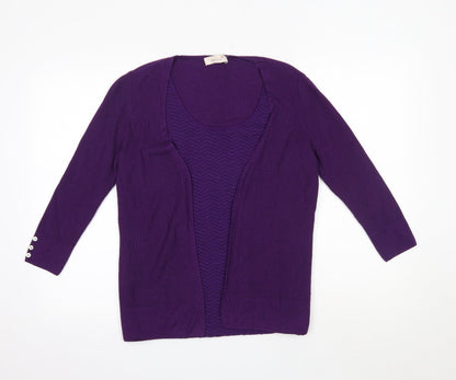 Womens UK Size 14 M&S Purple Cardigan Jumper