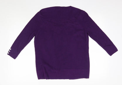 Womens UK Size 14 M&S Purple Cardigan Jumper