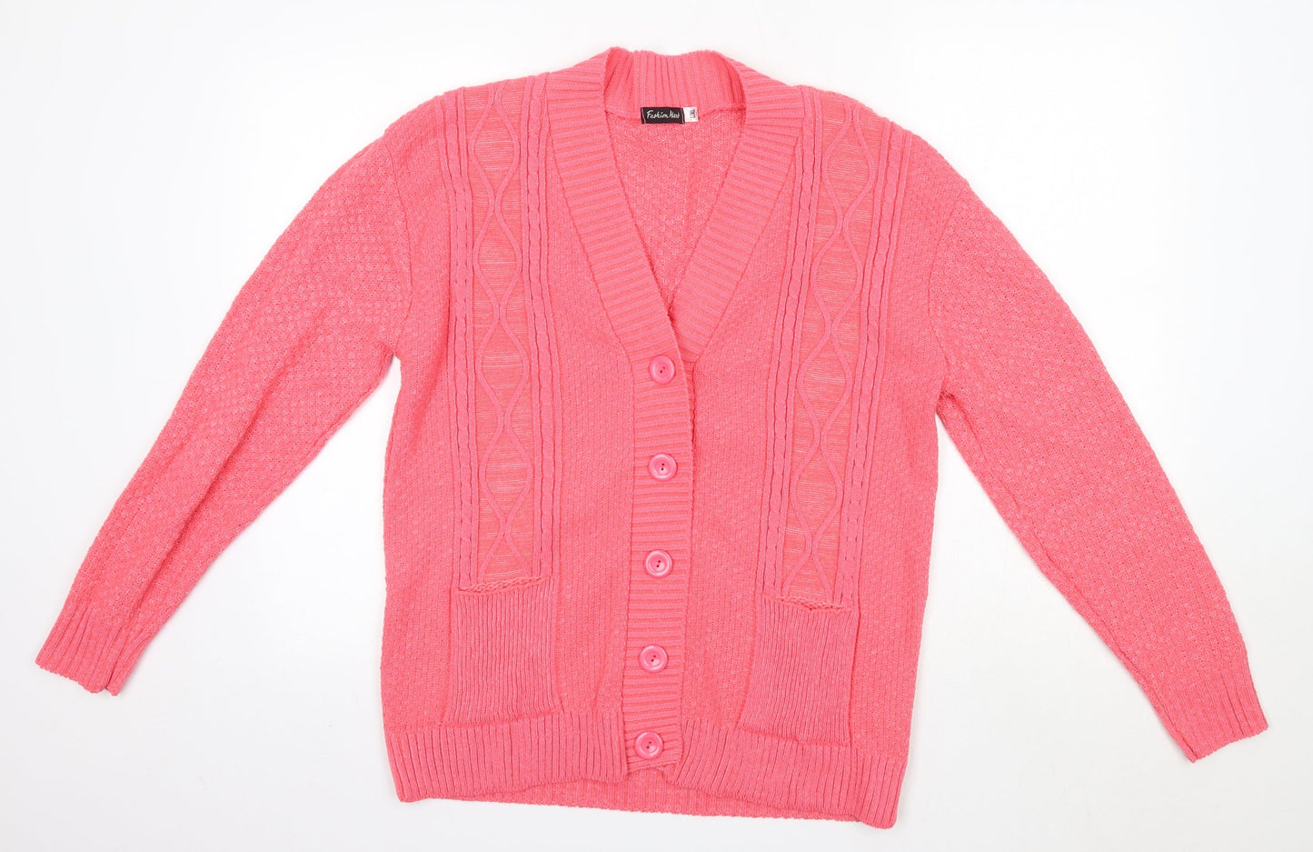Womens UK Size L Fashion Alert Pink Cardigan Jumper