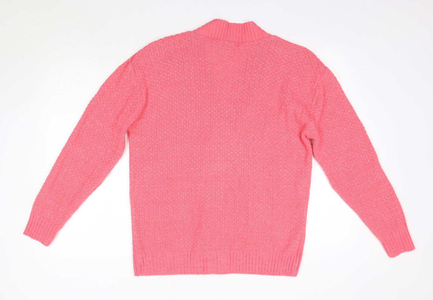Womens UK Size L Fashion Alert Pink Cardigan Jumper