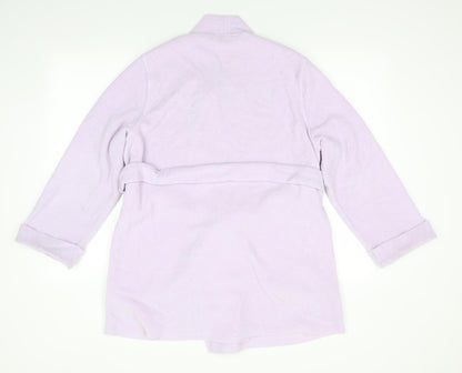 Back view of Marks & Spencer women’s purple solid polyester robe, size UK 12, - pale lilac mid length