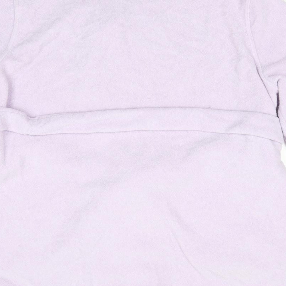 Brand and care label for Marks & Spencer women’s purple solid polyester robe, size UK 12, - pale lilac mid length
