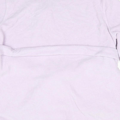 Brand and care label for Marks & Spencer women’s purple solid polyester robe, size UK 12, - pale lilac mid length
