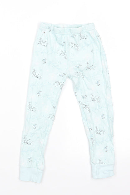 Frozen at George Girls Green Floral   Pyjama Pants Size 3-4 Years   - Mint green Olaf with leaf print