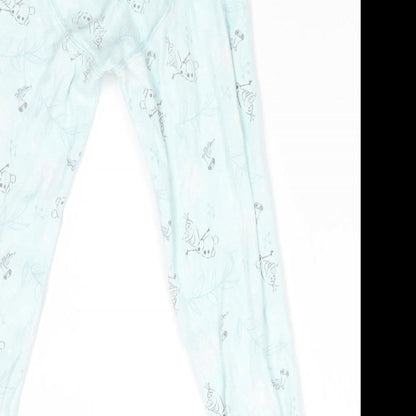 Frozen at George Girls Green Floral   Pyjama Pants Size 3-4 Years   - Mint green Olaf with leaf print