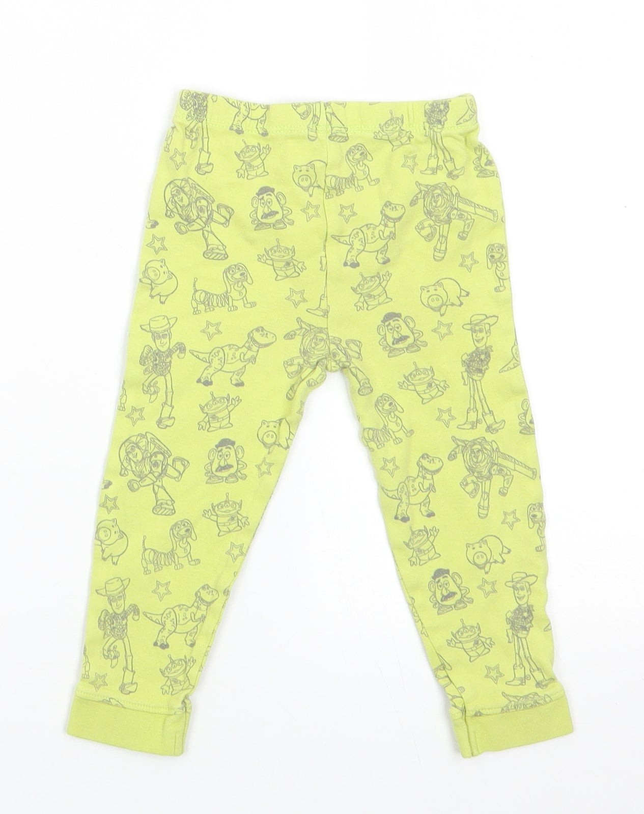 Toy Stroy Boys Green Solid Cotton  Pyjama Pants Size 12-18 Months   - Toy Story Characters Lime Green