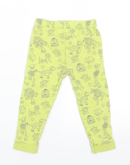 Toy Stroy Boys Green Solid Cotton  Pyjama Pants Size 12-18 Months   - Toy Story Characters Lime Green