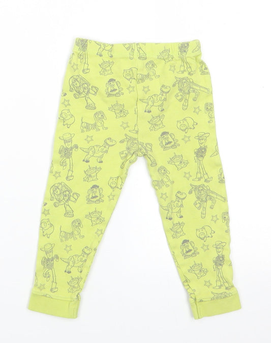Toy Stroy Boys Green Solid Cotton  Pyjama Pants Size 12-18 Months   - Toy Story Characters Lime Green
