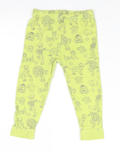 Toy Stroy Boys Green Solid Cotton  Pyjama Pants Size 12-18 Months   - Toy Story Characters Lime Green