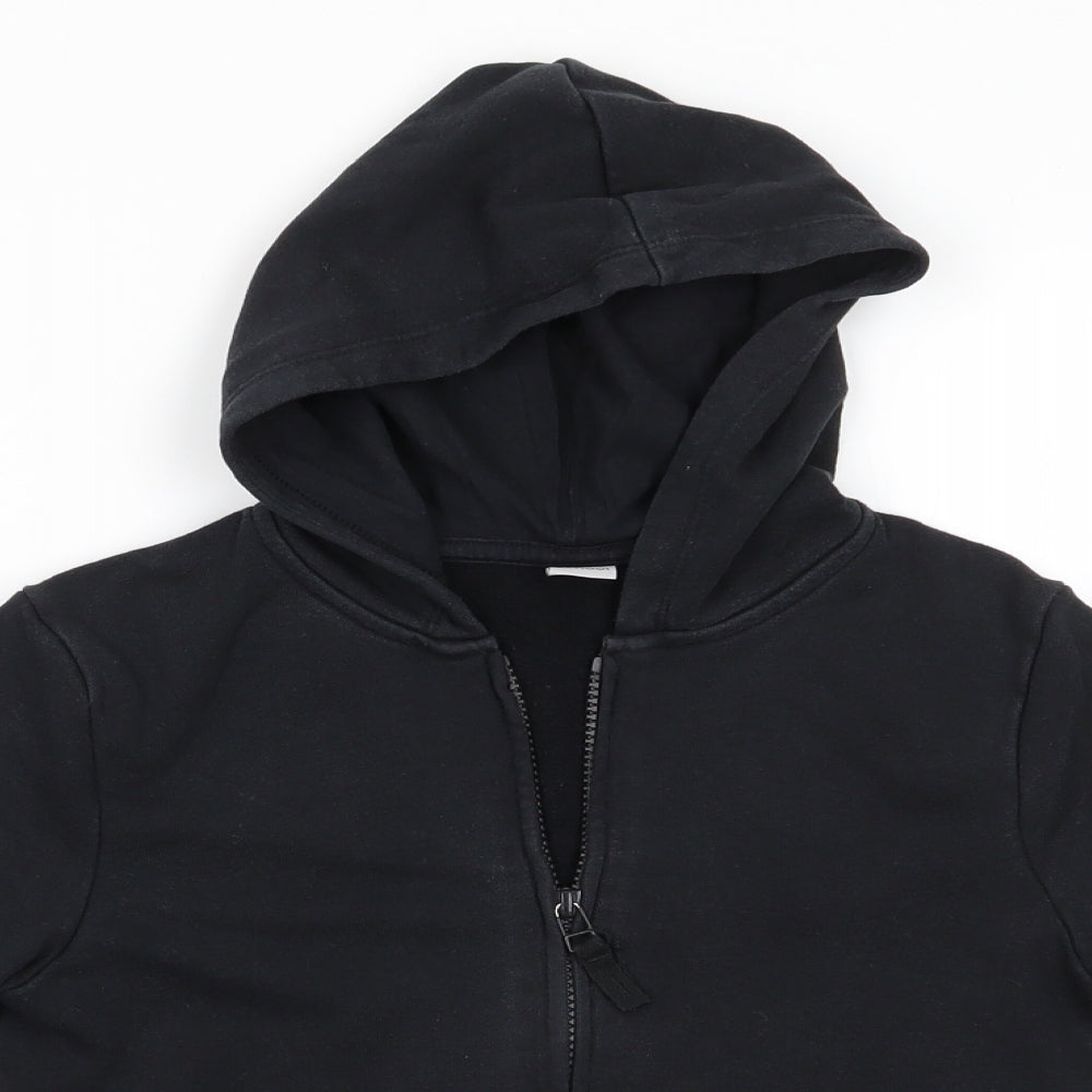TU School Boys Black  Cotton Full Zip Hoodie Size 7 Years   - School Hoodie
