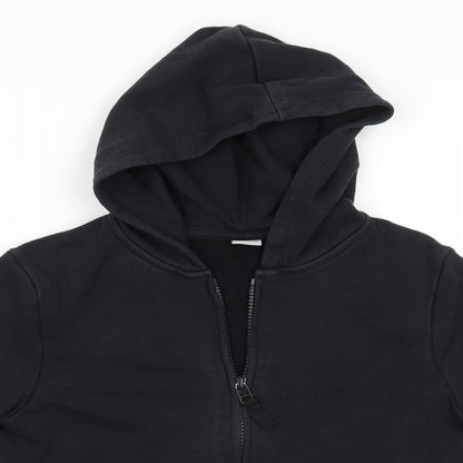 TU School Boys Black  Cotton Full Zip Hoodie Size 7 Years   - School Hoodie